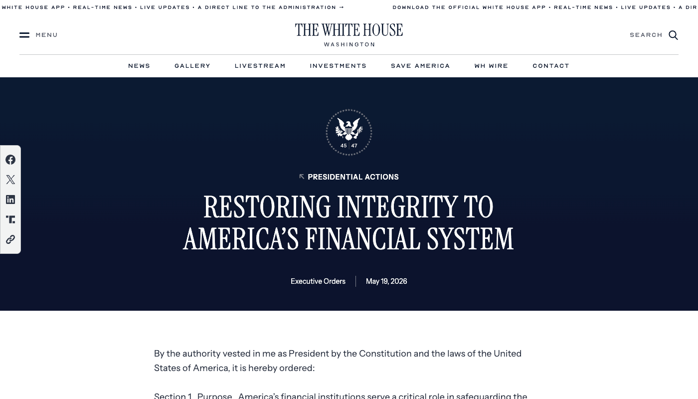 Trump EO Routes Immigration Enforcement Through the Bank Secrecy Act and CFPB Ability-to-Repay Rules